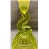 Image 5 : Northwood 1890's Vaseline/Uranium Opal "Diving Dolphin" Rare Candle Stick