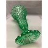 Image 6 : Depression Uranium Glass "Prisms & Diamonds" Stemmed/Footed Vase. RARE! Circa 1930's
