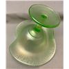 Image 10 : Fenton Uranium/Ice Green Stretch Glass "Rose Spray" Stemmed JIP Shaped Compote Circa 1920