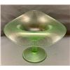 Image 2 : Fenton Uranium/Ice Green Stretch Glass "Rose Spray" Stemmed JIP Shaped Compote Circa 1920