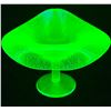 Image 3 : Fenton Uranium/Ice Green Stretch Glass "Rose Spray" Stemmed JIP Shaped Compote Circa 1920