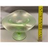 Image 8 : Fenton Uranium/Ice Green Stretch Glass "Rose Spray" Stemmed JIP Shaped Compote Circa 1920