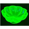 Image 2 : Fenton Uranium/Vaseline Ice Green Stretch Glass "Melon Rib" Footed Candy Dish Circa 1920