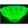 Image 3 : Fenton Uranium/Vaseline Ice Green Stretch Glass "Melon Rib" Footed Candy Dish Circa 1920