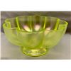 Image 4 : Fenton Uranium/Vaseline Ice Green Stretch Glass "Melon Rib" Footed Candy Dish Circa 1920
