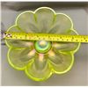 Image 6 : Fenton Uranium/Vaseline Ice Green Stretch Glass "Melon Rib" Footed Candy Dish Circa 1920