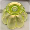 Image 8 : Fenton Uranium/Vaseline Ice Green Stretch Glass "Melon Rib" Footed Candy Dish Circa 1920