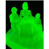 Image 4 : Martha Washington Uranium Glass Top Cov'd Dresser Jar / Art Deco - VERY RARE! Circa 1920's