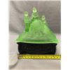 Image 6 : Martha Washington Uranium Glass Top Cov'd Dresser Jar / Art Deco - VERY RARE! Circa 1920's