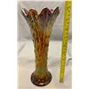 Image 3 : Northwood Amethyst Carnival Glass "Tree Trunk" Vase / Rare / Circa 1909