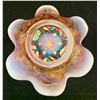 Image 3 : Dugan Peach Opal Carnival Glass "Six Petals" Ruffled Candy Dish! Circa 1911