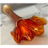 Image 4 : Fenton Marigold Carnival Glass "Spearhead & Rib" Mid-Sized Funeral Vase. 15 1/4" Tall! Circa 1907