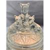Image 4 : Art Deco 1930's Pressed Glass "Three Scotties" Powder Jar with original powder! RARE!