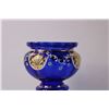 Image 3 : Bohemian Blue Glass Vase w/ Gold Overlay