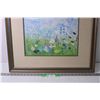 Image 3 : *Framed Eda Acrylic Painting - Outside Measurements 25 1/2" x 25 1/2", Inside Measurements 15" x 15"