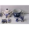 Image 2 : Lot of Assorted Blue Ceramic Pieces