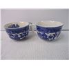 Image 2 : Japanese Blueware- Cups and Saucers, Dessert Bowls-24 pieces in total