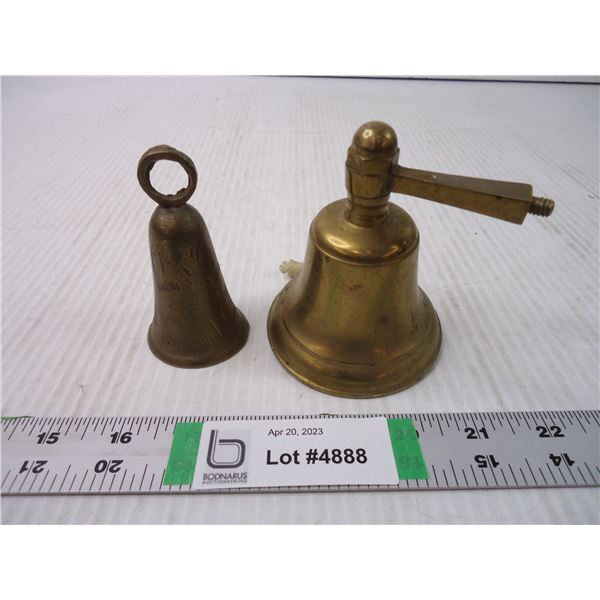 (2) Small Brass Bells