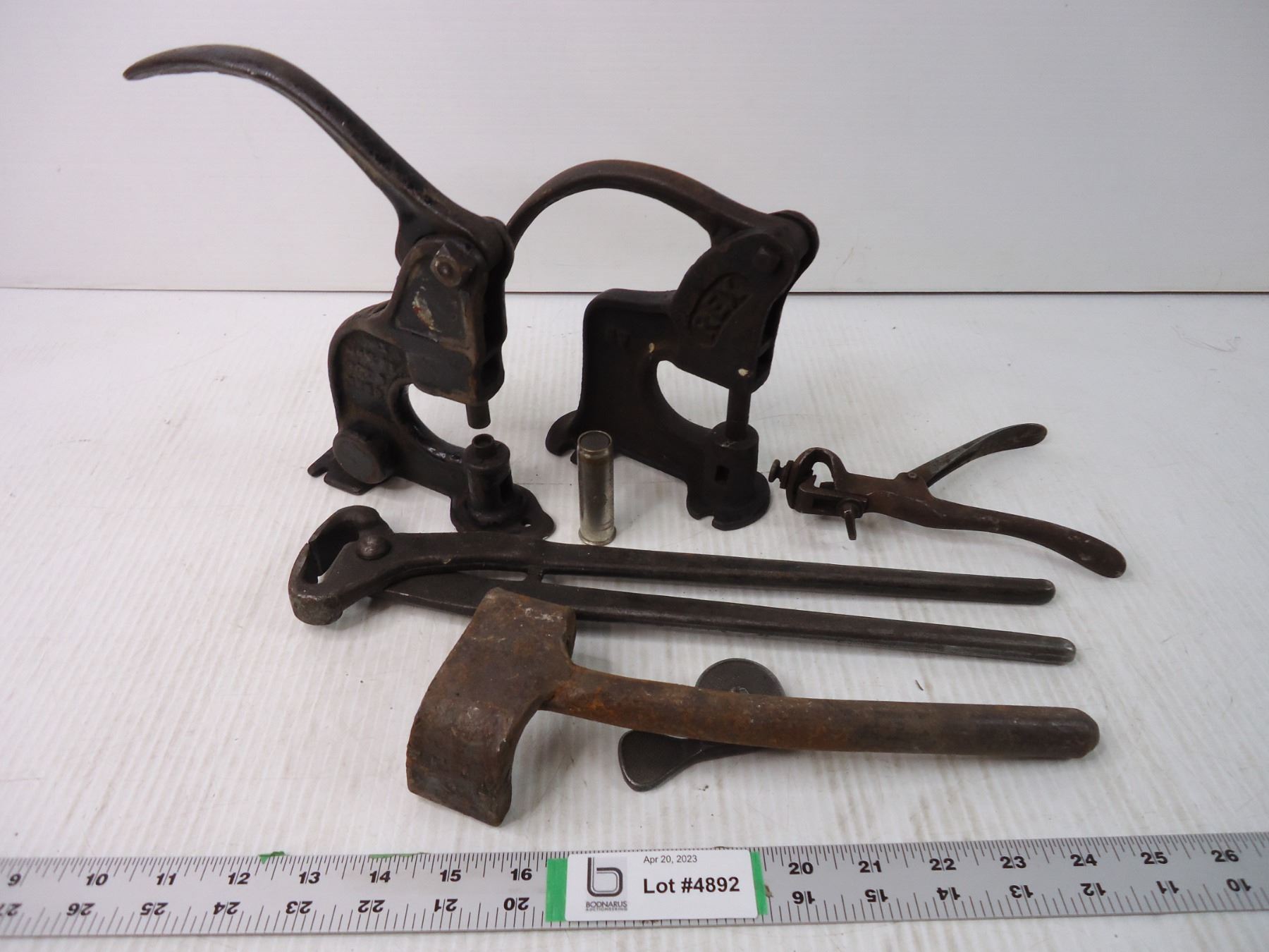 (2) Antique Riveting Tools, Vintage Tools - Bodnarus Auctioneering