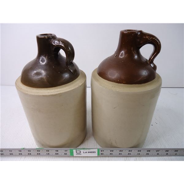 2XBid Price-(2) Antique Stoneware Crock Shoulder Jug