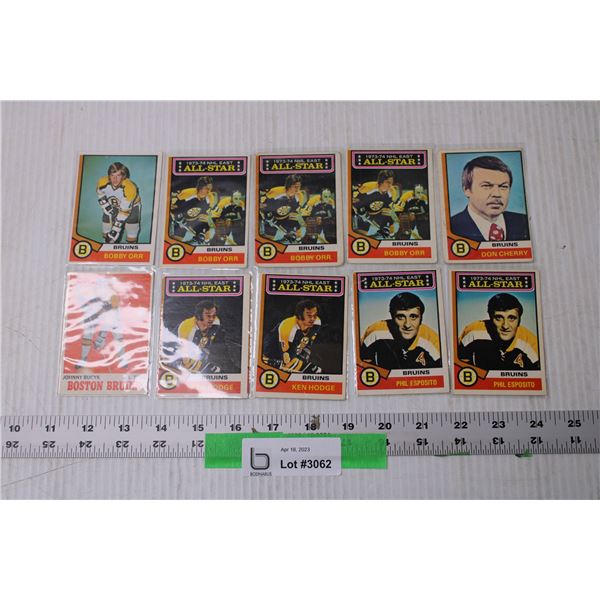 (10) Vintage Boston Bruins Cars - Bobby Orr, Buyck, Don Cherry RC