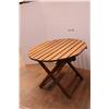 Image 2 : * Wood Folding Round Garden Table - 30" x 28 1/2" x 23 1/4"