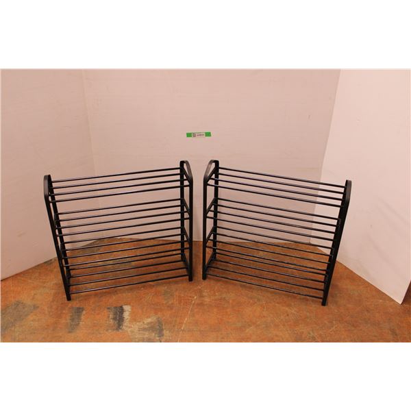 *(2) Plastic Shoe Racks - 24  x 7 1/2  x 22 