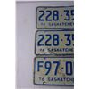 Image 2 : (3) Vintage Saskatchewan License Plates - 1976
