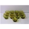 Image 3 : (13) Green Glass Punch Bowl Cups