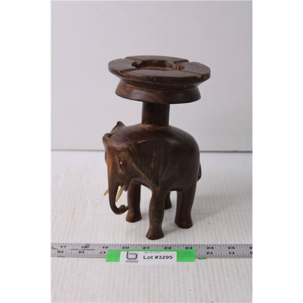 Carved Elephant Wooden Candle Holder