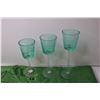 Image 2 : (3) Stemmed Glasses and Table Runner