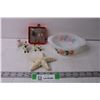 Image 1 : Lot of Misc Items - Fire King Bowl, Ceramic Figurines, Earrings