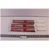 (3) Mundial Serrated Knives with sleeves