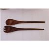 Image 3 : Wooden Salad Bowl Set (6 bowls and serving utensils)