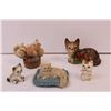 Image 7 : Assorted Trinkets-Cats, precious moments, molsen canadian lighter, sm glass pitcher