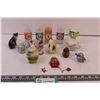 pool ball shot glasses, assorted decor trinkets