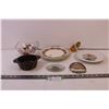 Image 2 : Various Plate, glass pie pan, decor trinkets, leaf glass bowl set