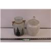 Image 1 : 2 decorative glass jars-1 with lid