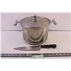 Image 1 : pot with lid and Palm Stainless Stell Knife