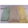 Image 14 : Assorted Linens-doilies,aprons, childs dress, shower curtain,