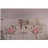 Image 8 : Assorted Linens-doilies,aprons, childs dress, shower curtain,