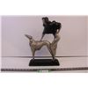 Image 1 : metal woman and dog statue-17 inches high