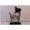 Image 2 : metal woman and dog statue-17 inches high