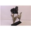 Image 4 : metal woman and dog statue-17 inches high