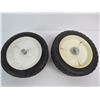 Image 3 : (4) Lawnmower Wheels ((2) 6" (2) 6 3/4")