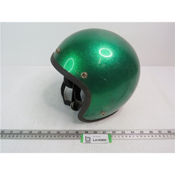 Bell Style Helmet - Green Metal Flake (size Medium SAE Approved)