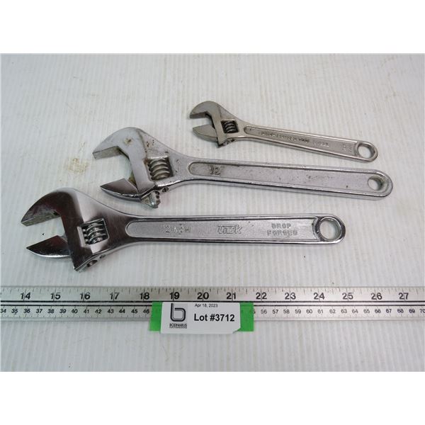 (3) Crescent Wrenches - Task - True Craft - Made in China