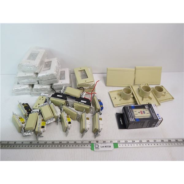 Bone Color - (9) 3 Way Switch (1) 4 Way Switch - (1) Outlet - (1) GFCI Outlet - (2) 3 Way Dimmers (1