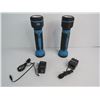 Image 4 : (2) Extendable Blue LED Lights w/Charger - (2) LED Flashlights