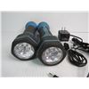 Image 7 : (2) Extendable Blue LED Lights w/Charger - (2) LED Flashlights